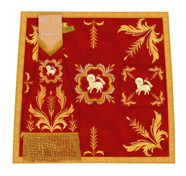 Set of Four Roman Chasuble with liturgical motifs