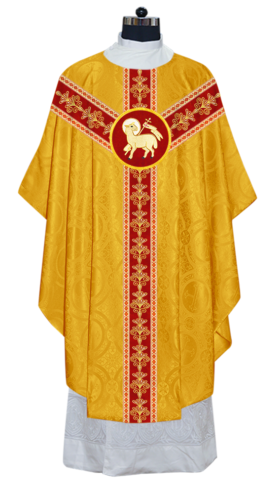 Gothic Chasuble Vestments With  Liturgical Motifs and Trims