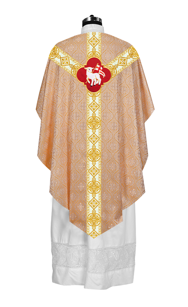 Pugin Chasuble with Intricate Embroidery and Orphrey Details