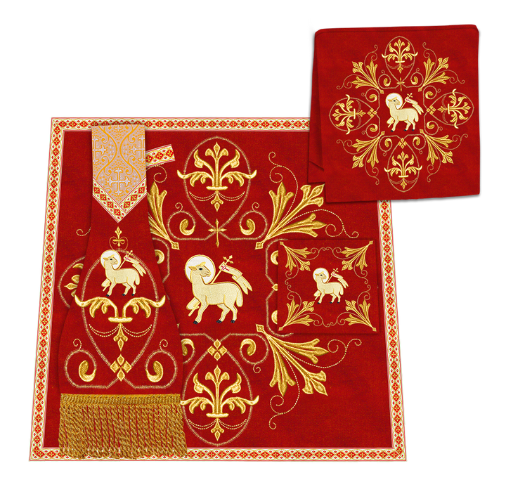 Embroidered Roman Cope Vestment with Braided Trims