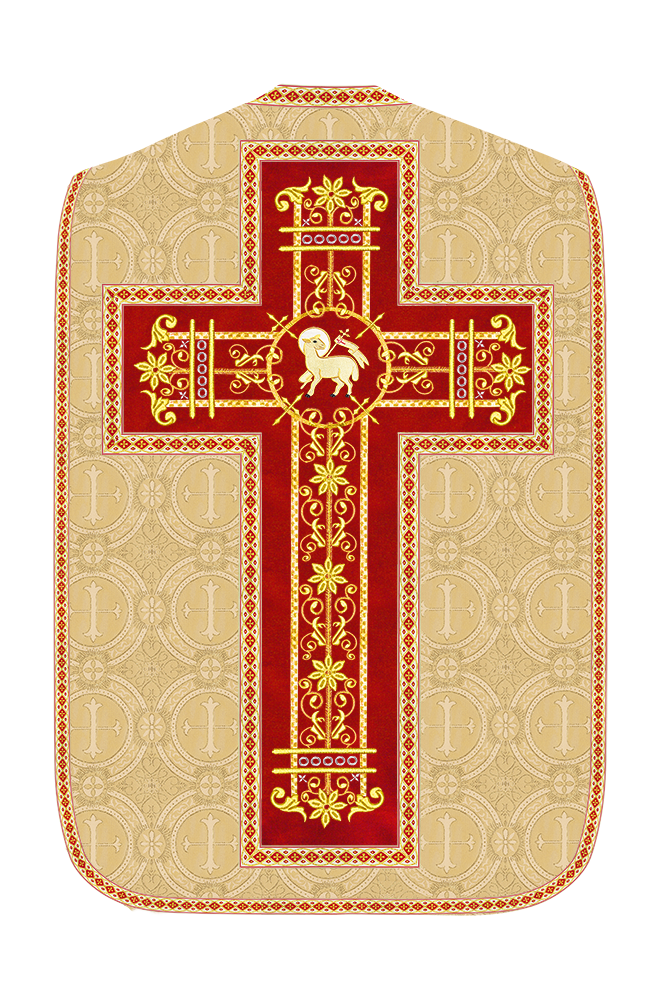 Roman Chasuble Vestment Enhanced With Orphrey and Trims