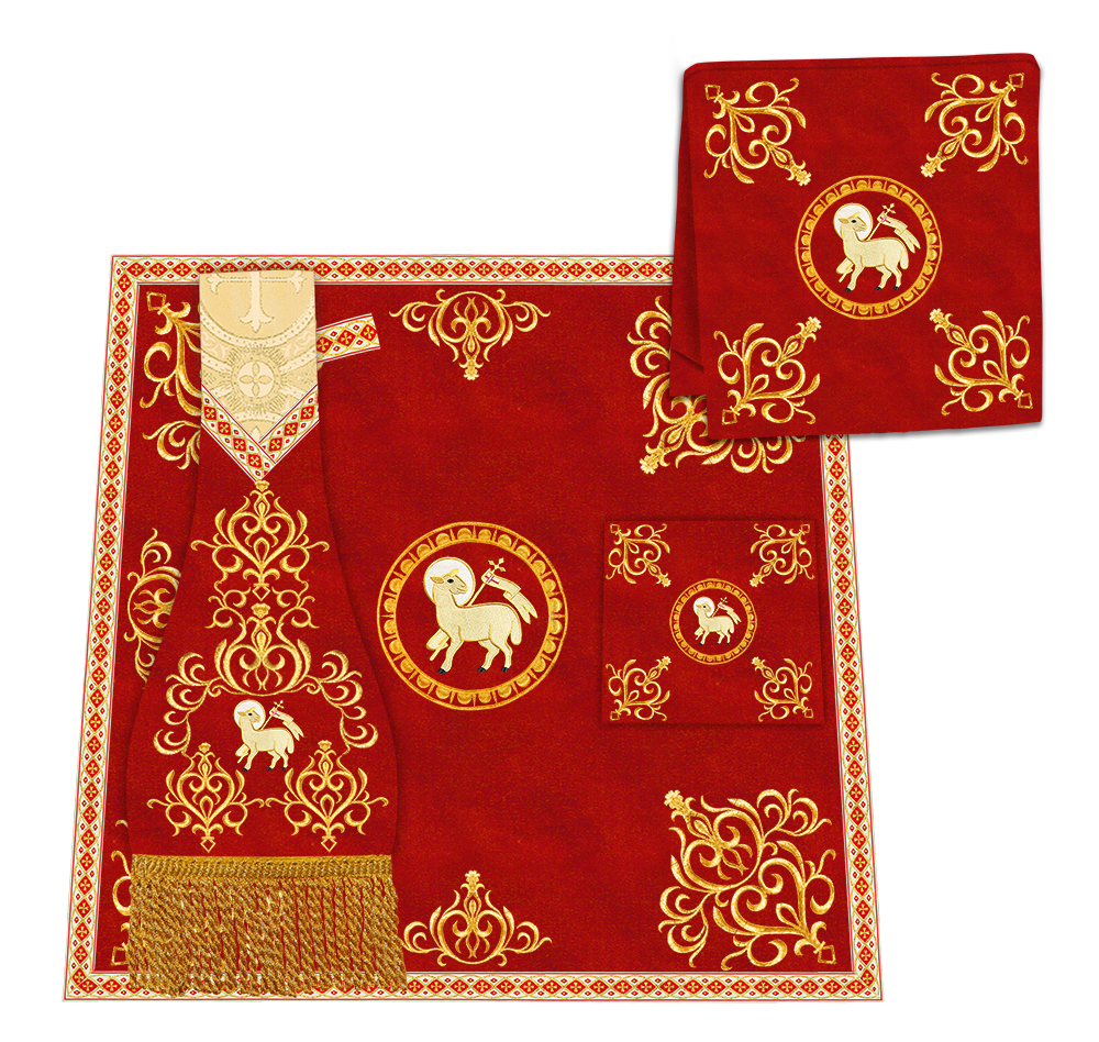 Gothic Chasuble Vestments With Adorned Orphrey And Trims