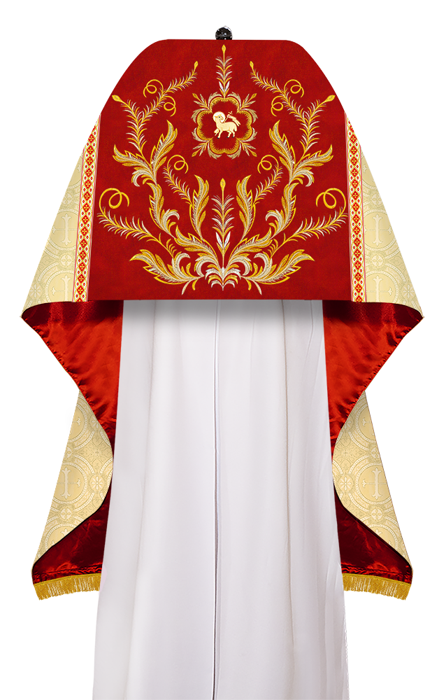 Humeral Veil Vestment with Ornate Embroidery Motif