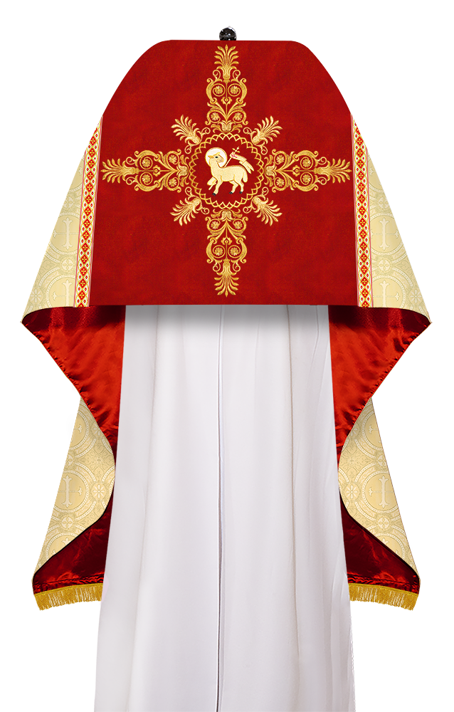 Humeral Veil Vestment with Embroidery and Spiritual Motif