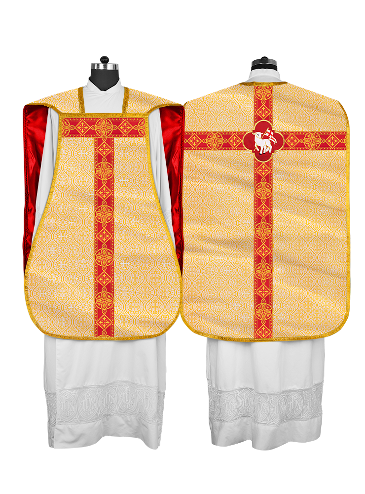 Vestimentas de casulla romana con orfebrería trenzada 