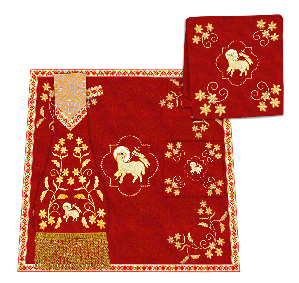 Altar Table Cloth With Floral Embroidery trims