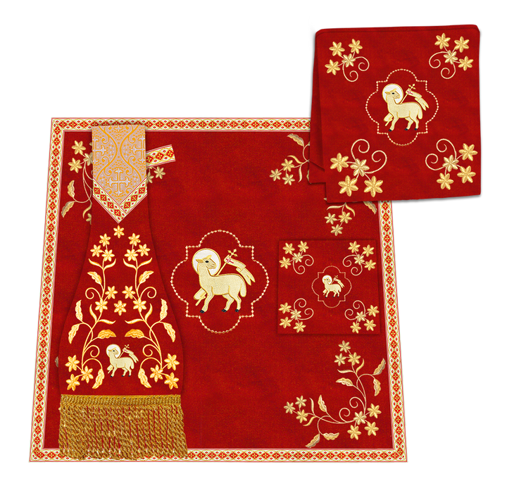 Altar Table Cloth With Floral Embroidery trims