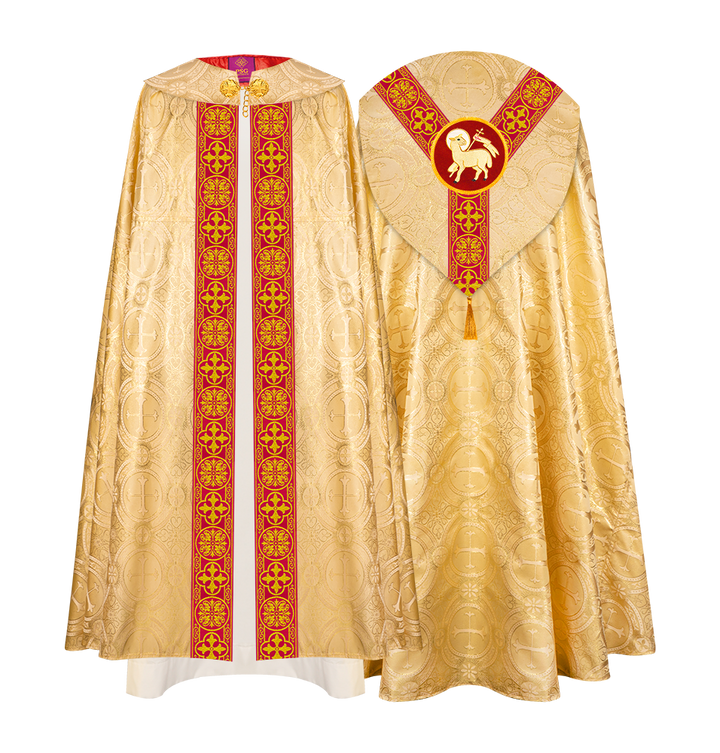 Gothic Cope Vestment with Y Type Braided Trims and Motifs