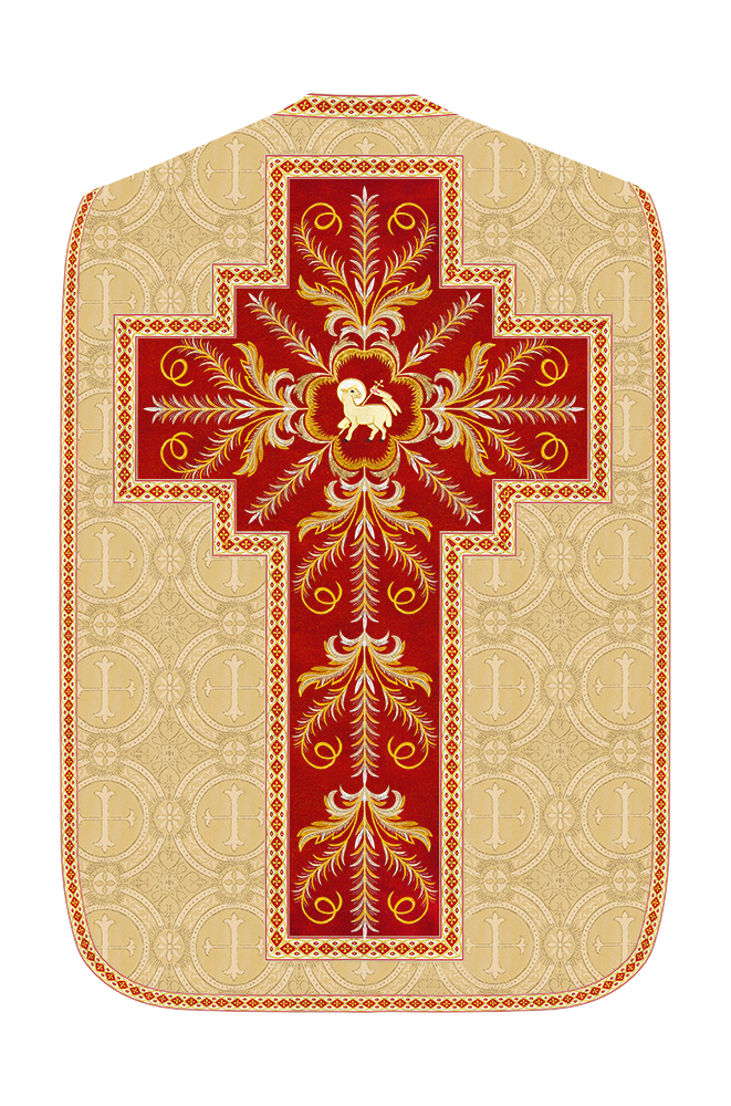 Roman Chasuble Vestment With Detailed Orphrey