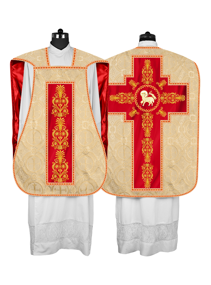 Roman Chasuble Vestments Adorned With Trims