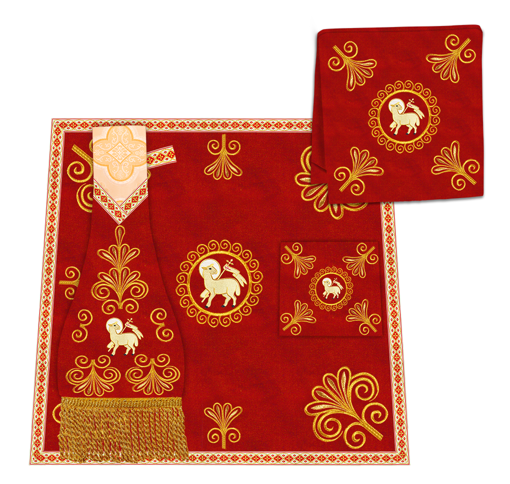 Gothic Chasuble Vestments With  Liturgical Motifs and Trims