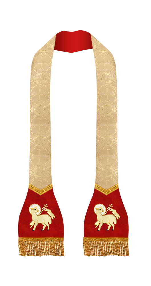 Spiritual Roman Stole with Embroidered Motif