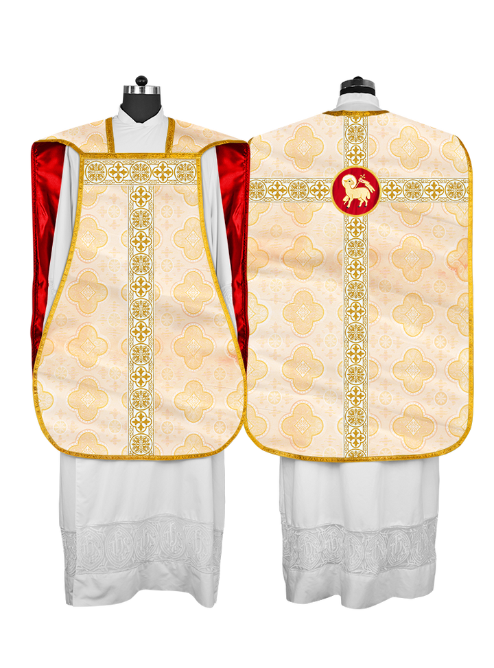 Casulla católica romana con motivo espiritual 