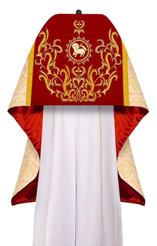 Liturgical motif embroidered Humeral Veil