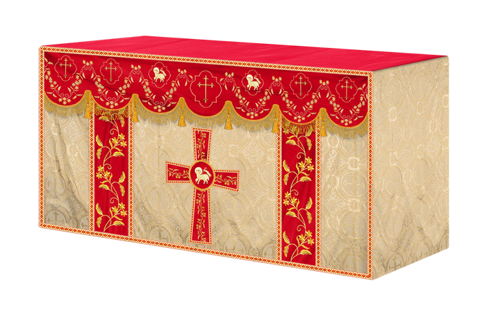 Altar Table Cloth With Floral Embroidery trims