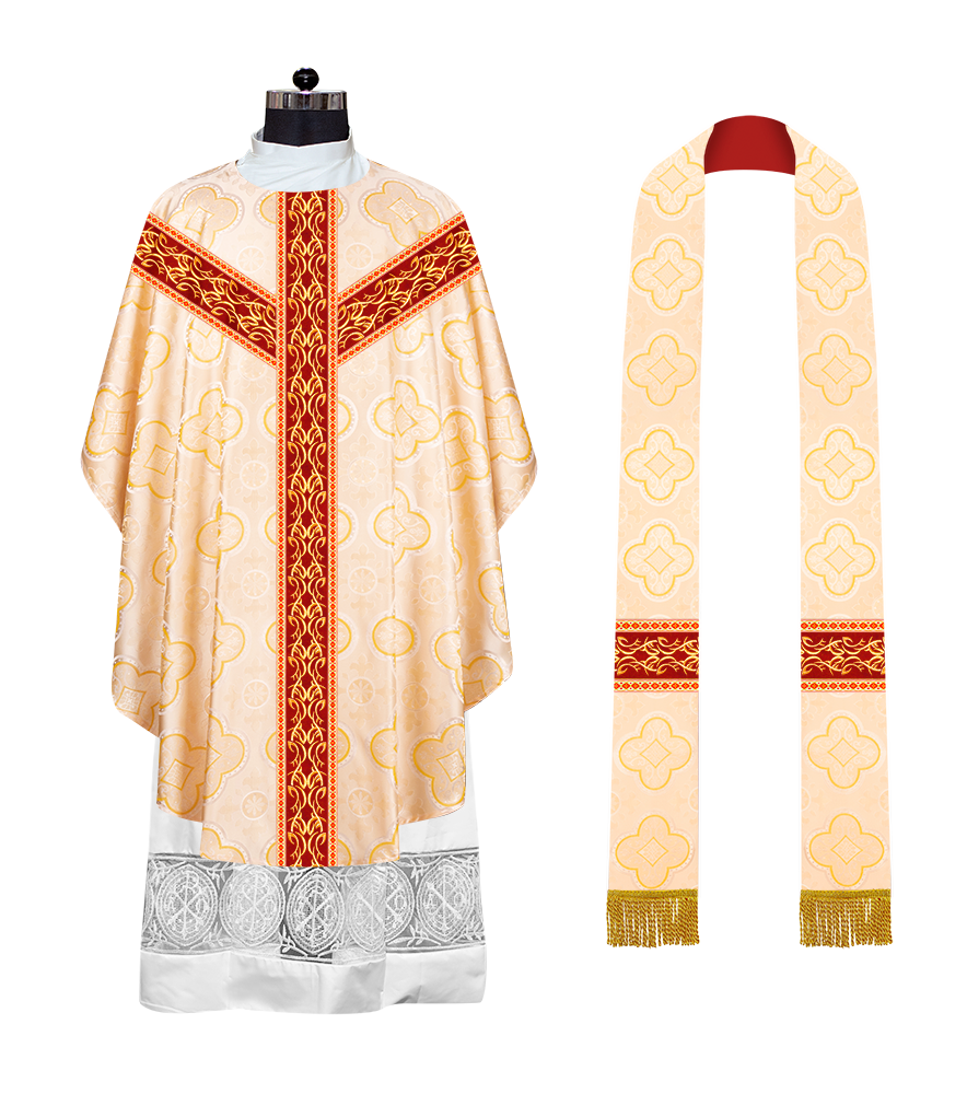 Gothic Chasuble Vestments with embroidery and trims