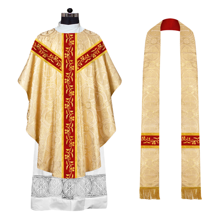 Gothic chasuble Vestment with Floral Design