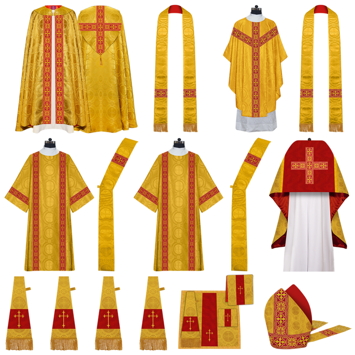 Gothic Highline Mass set Vestments with Adorned Woven Braids