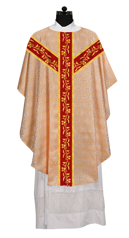 Gothic chasuble Vestment with Floral Design