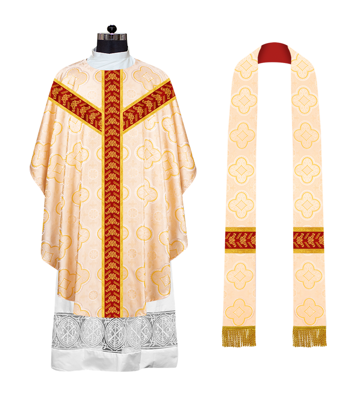 Adorned Embroidered Gothic Chasuble Vestment