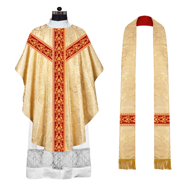 Gothic Chasuble Vestments with embroidery and trims