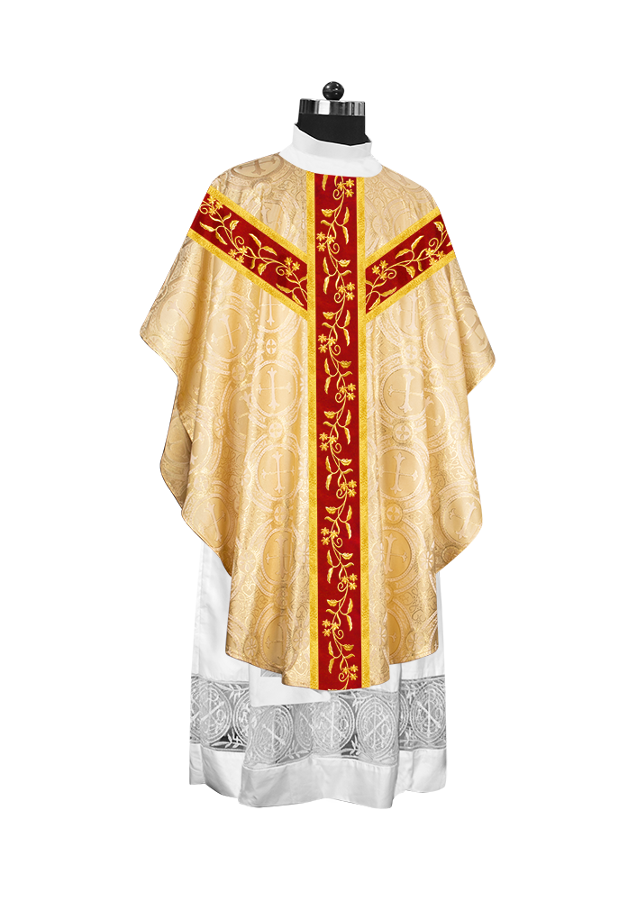 Gothic chasuble Vestment with Floral Design