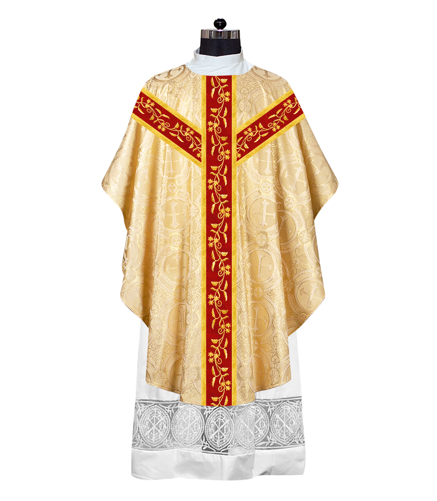 Gothic chasuble Vestment with Floral Design