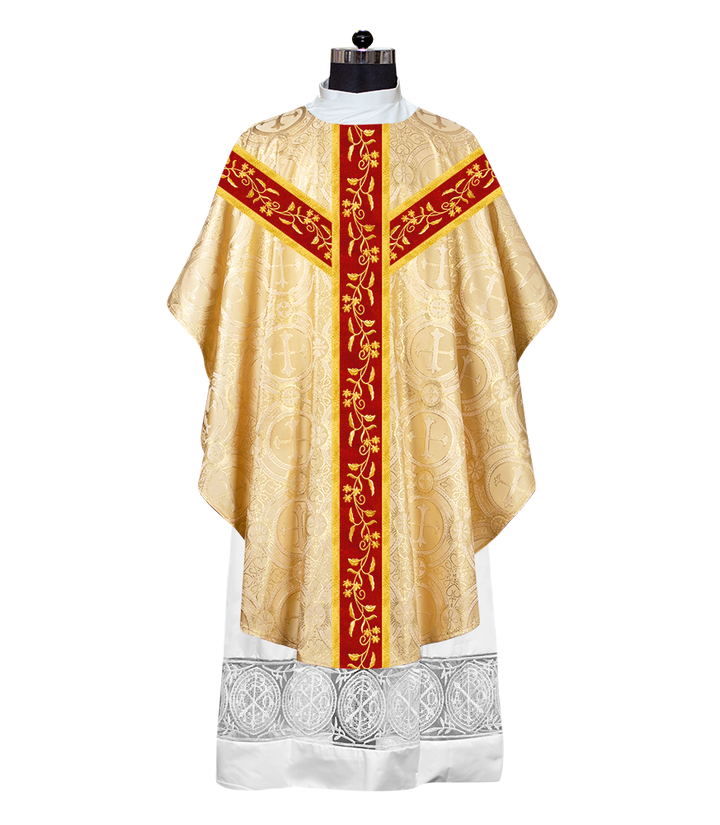 Gothic chasuble Vestment with Floral Design