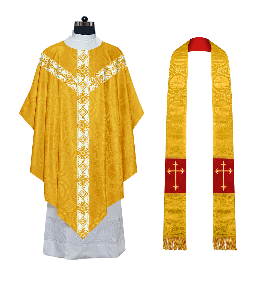 Pugin Chasuble with Braided Orphrey