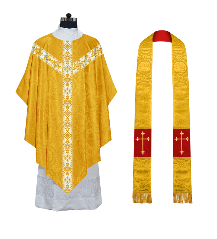 Pugin Chasuble with Braided Orphrey