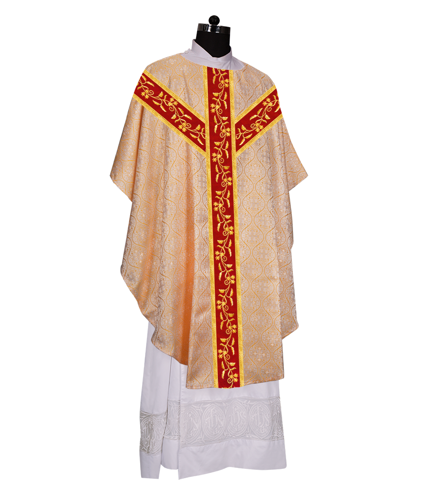 Gothic chasuble Vestment with Floral Design