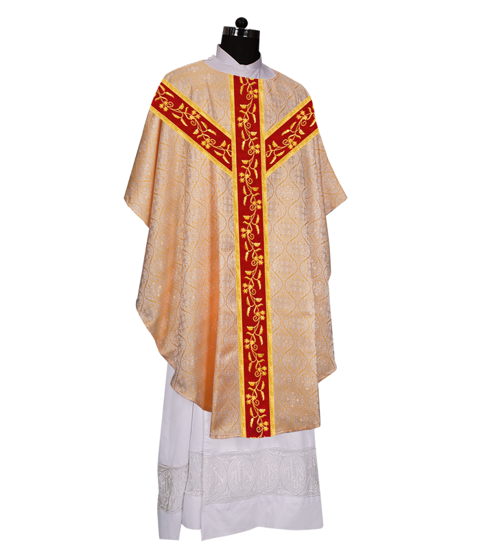 Gothic chasuble Vestment with Floral Design