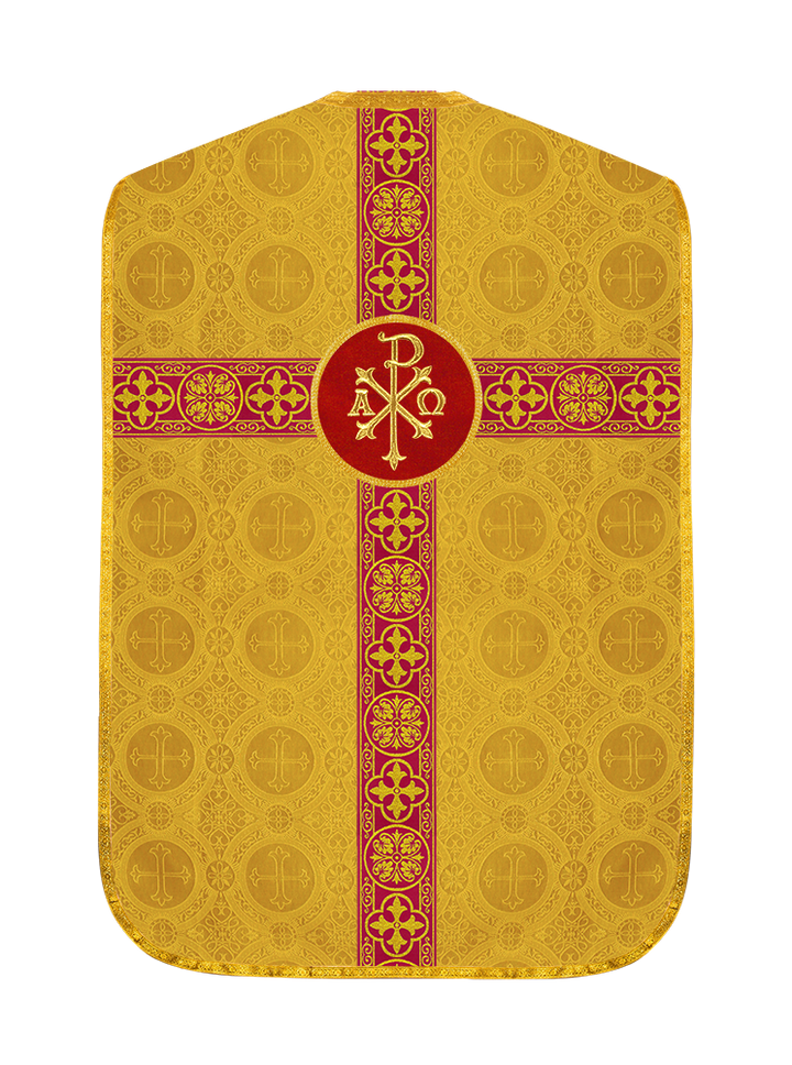 Fiddleback Vestment with Motif and woven Braided Trims