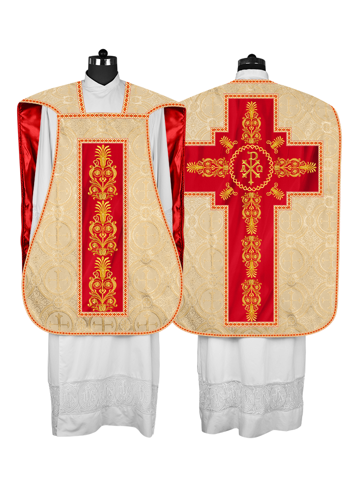 Roman Chasuble Vestments Adorned With Trims