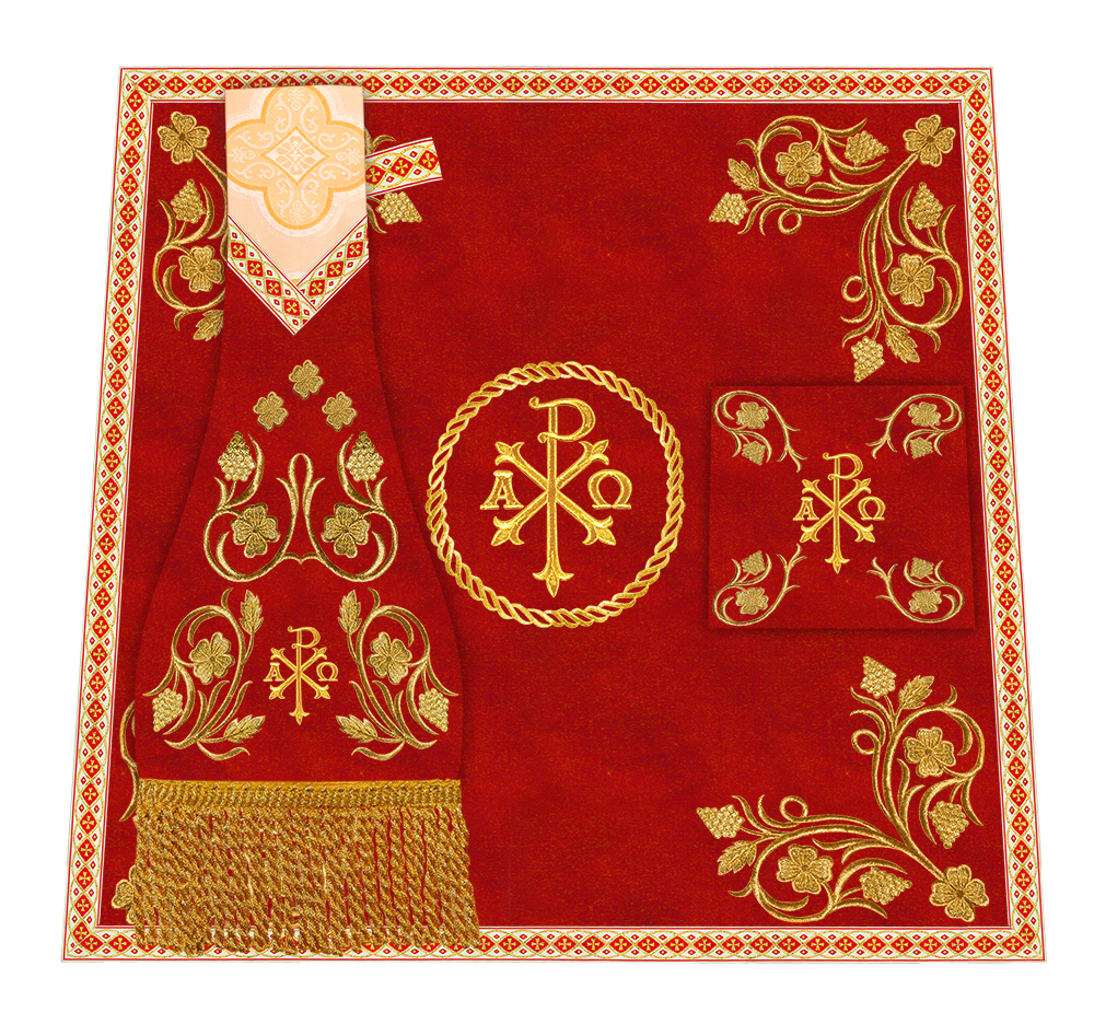 Roman Chasuble Vestment With Grapes Embroidery and Trims