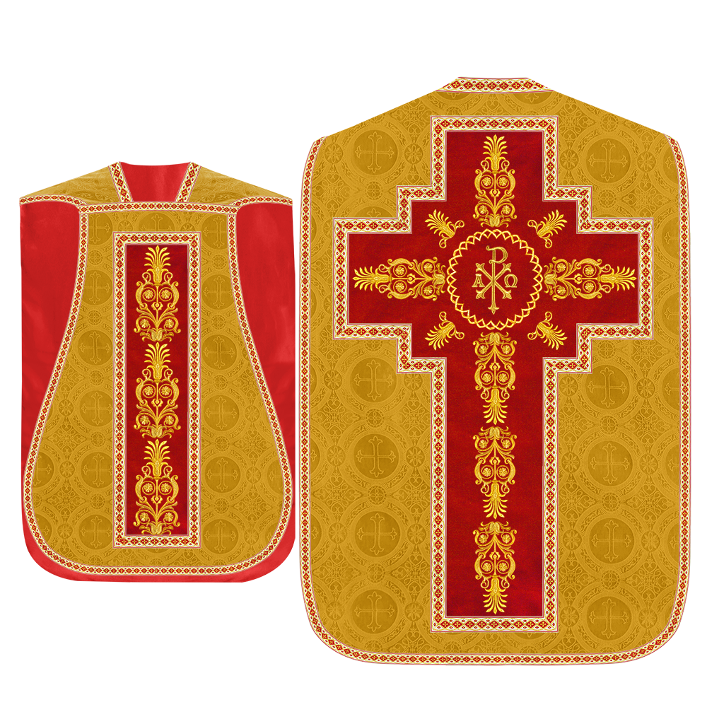 Roman Chasuble Vestments Adorned With Trims