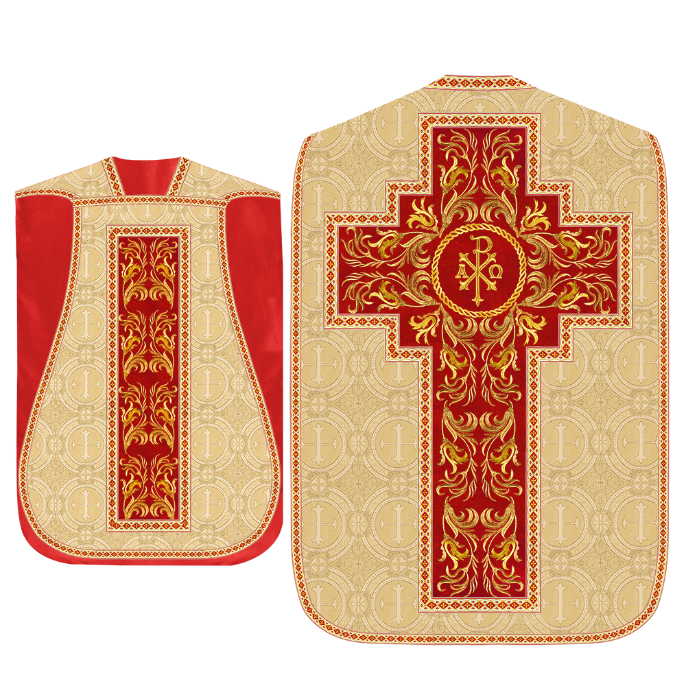 Set of Four Liturgical Embroidery Roman Chasubles