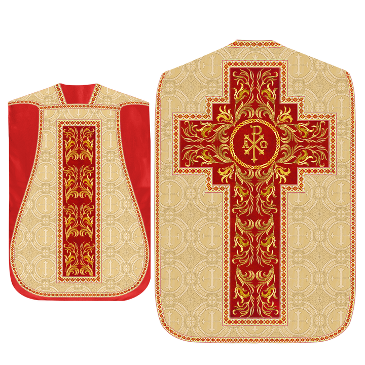 Set of Four Liturgical Embroidery Roman Chasubles