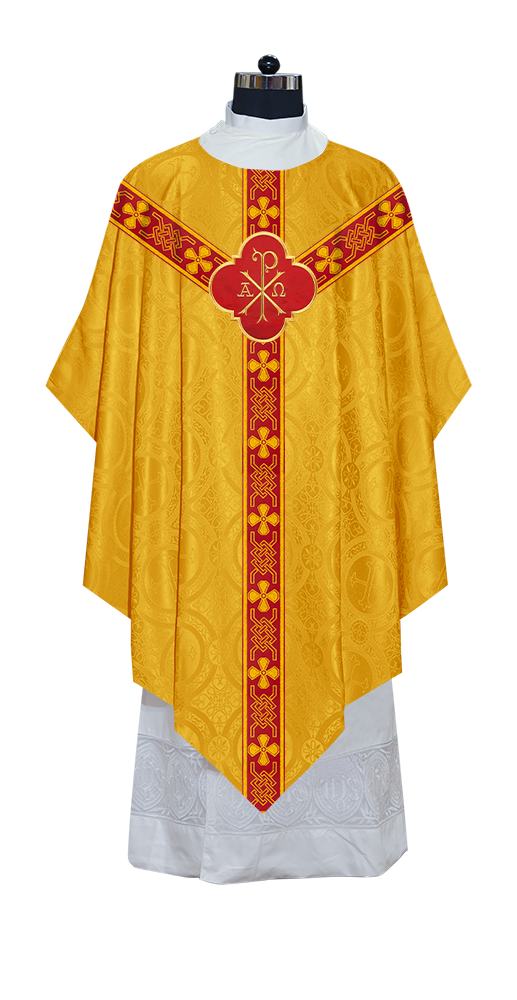 Pugin Chasuble with Braided Lace Orphrey