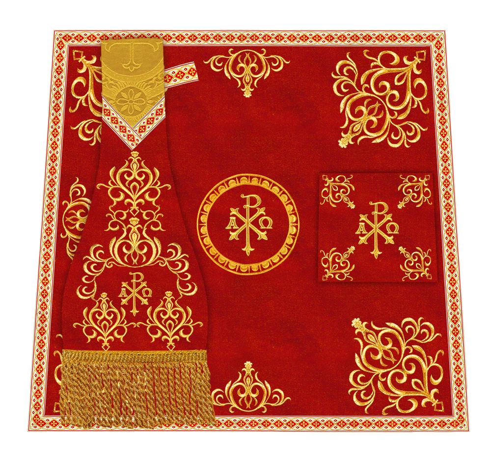 Traditional Fiddleback Vestment With Motifs and Trims