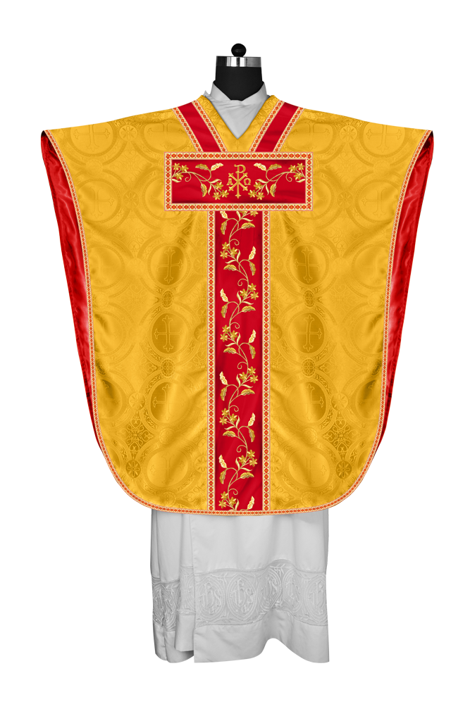 Borromean Chasuble Vestment Ornated With Floral Design and Trims