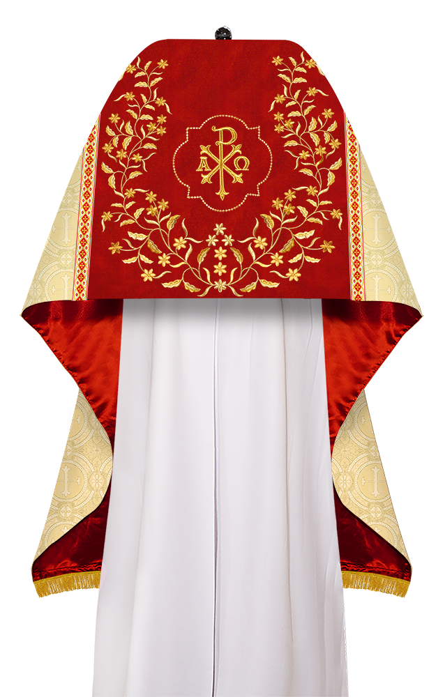 Humeral Veil Vestment with Floral Embroidered Trims