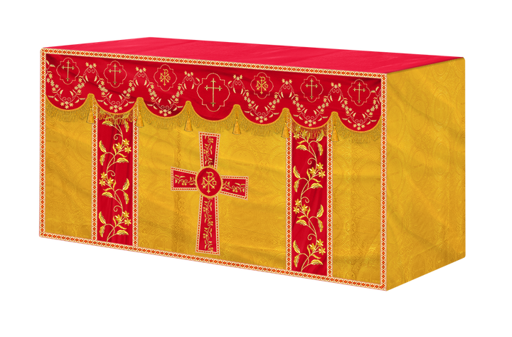 Altar Table Cloth With Floral Embroidery trims