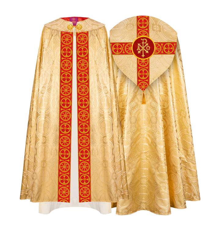 Gothic Cope Vestment with Cross Type Braided Motif