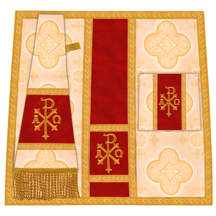 Fiddleback Vestment with Motif and woven Braided Trims