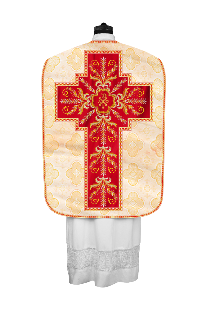 Casulla romana con orfebrería detallada 