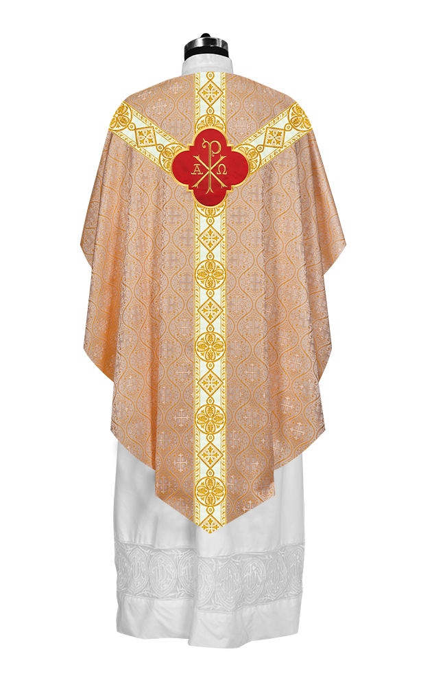 Pugin Chasuble with Intricate Embroidery and Orphrey Details