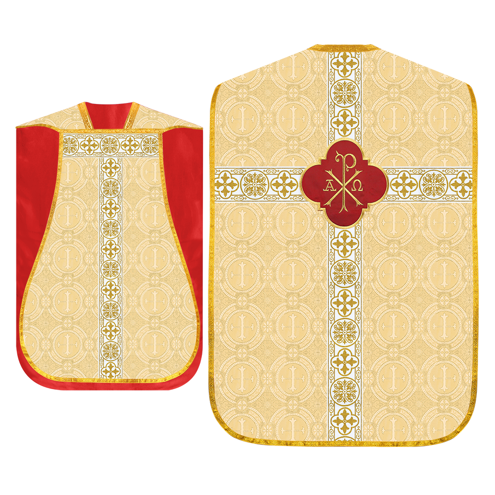 Fiddleback Vestments with Motif and Cross Orphrey