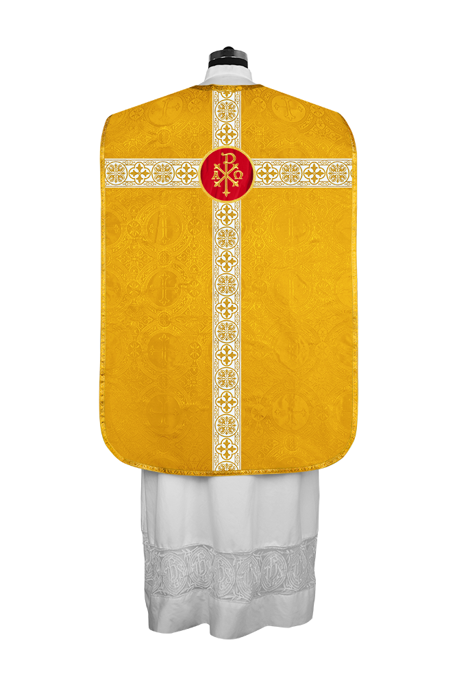 Casulla católica romana con motivo espiritual 