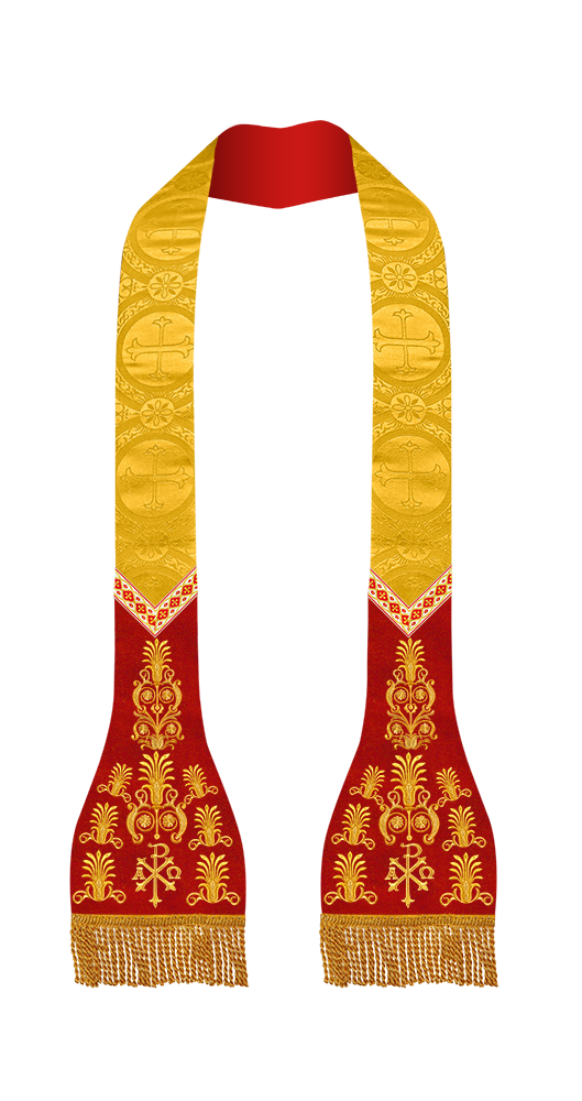 Embroidered Roman stole with Motif and trims